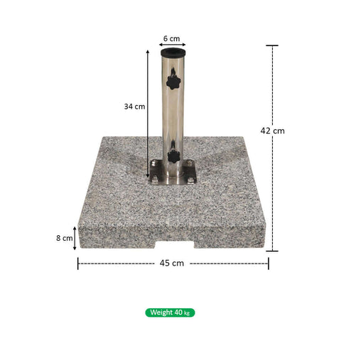 Durable marble parasol base for terrace use