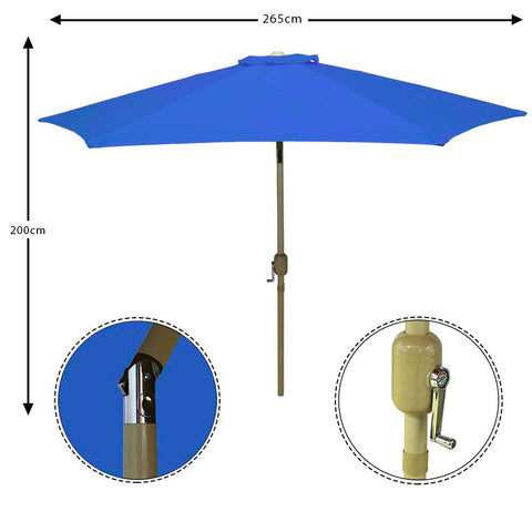 Crank parasol with adjustable tilt for optimal shade and comfort