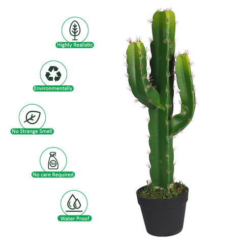 Decorative artificial finger cactus plant for indoor spaces