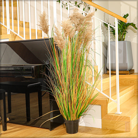 Decorative Artificial Grass Plant with Natural Dried Pampas Flower