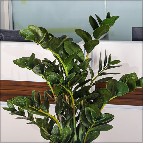 Artificial money plant with pot for living room