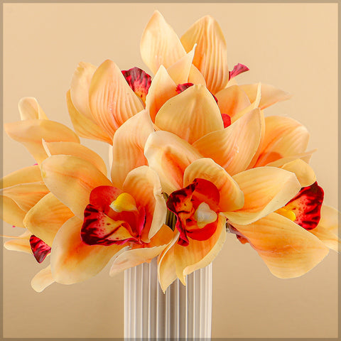 Real Touch Fake Cymbidium Flower Bunch