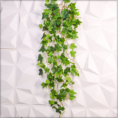 Hanging faux ivy leaves