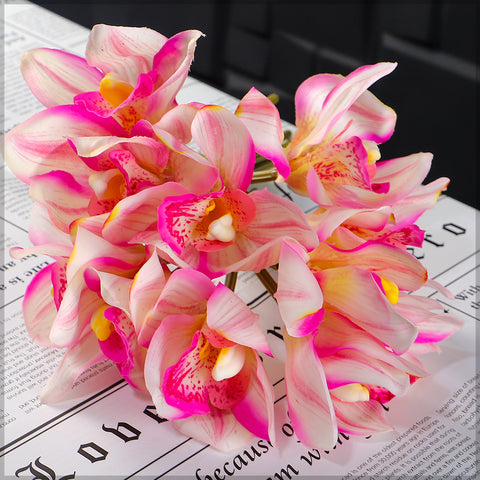 Real Touch Fake Cymbidium Flower Bunch