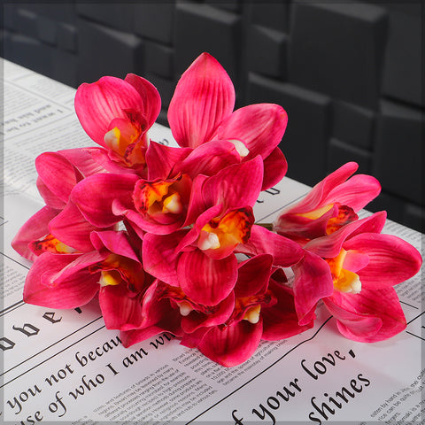 Real Touch Fake Cymbidium Flower Bunch