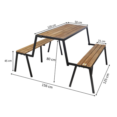 3n1 Garden Folding Bench and Table