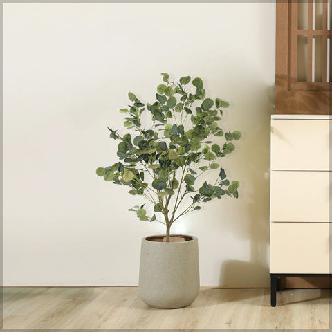 Decorative faux eucalyptus plant for living rooms