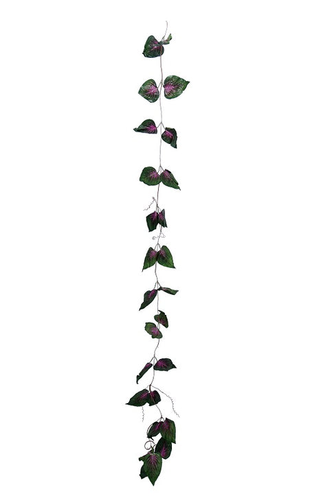 Artificial hanging purple string leaves garland for events