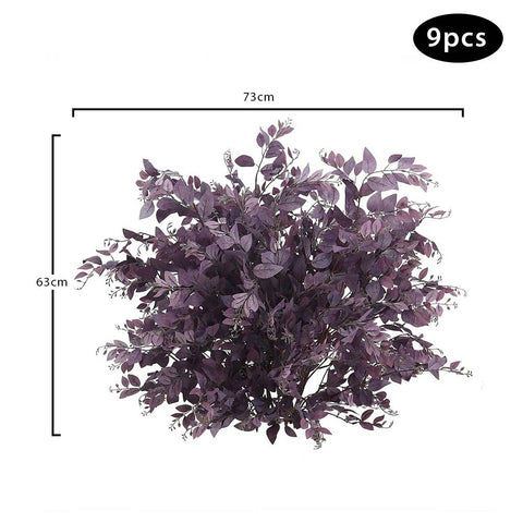 Decorative silk leaf branch purple for creating custom bouquets