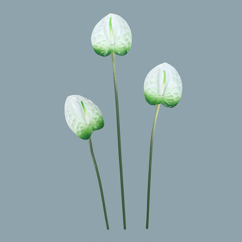 Artificial Single Anthurium Flower G-White