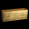 Rectangle-shaped gold wooden plant pot