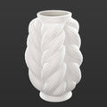 Braided whirl ceramic vase with intricate twisted design