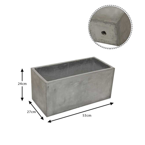 Long concrete trough planter