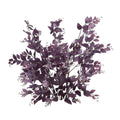 Realistic artificial silk leaf branch with purple foliage