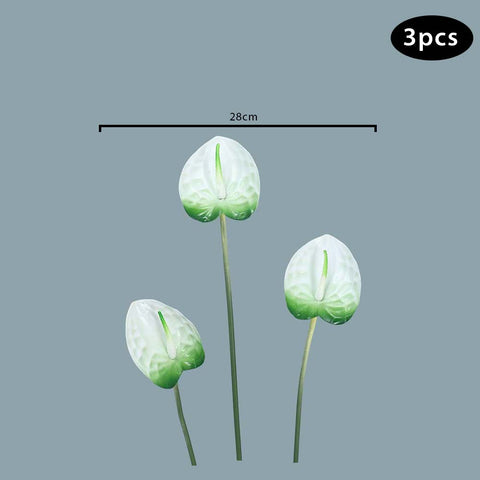 Artificial Single Anthurium Flower G-White