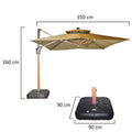 Parasol with lights for backyard relaxation