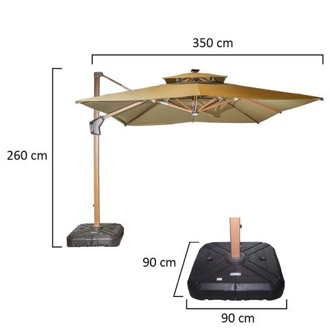 Parasol with lights for backyard relaxation