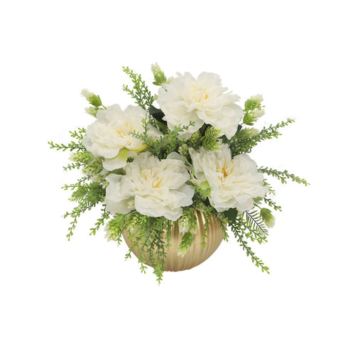 Artificial Silk Peony Flowers White