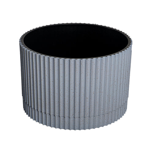 Round ribbed plastic pot