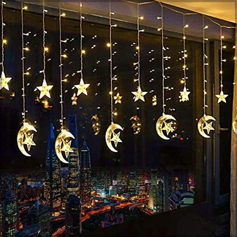 Star and Moon Christmas Window Lights