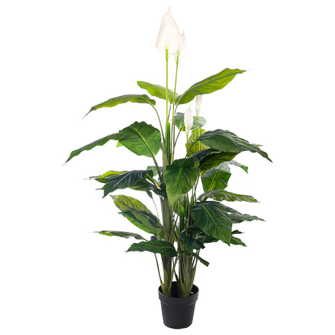 Lifelike artificial calla lily flowers in a stylish living room setting