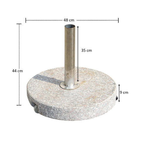 Round Marble Base 40kg with Wheels