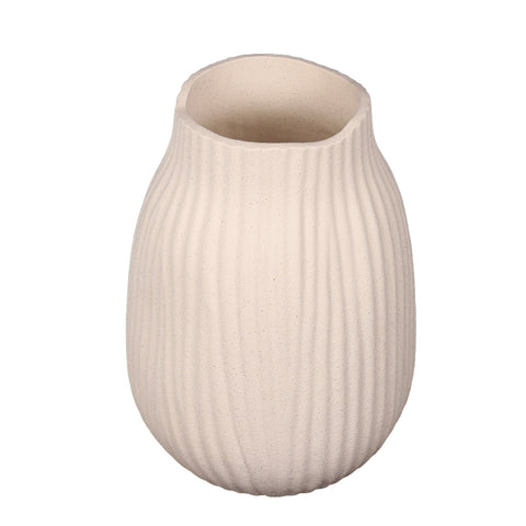 Decorative cream vase for home accents and floral arrangements