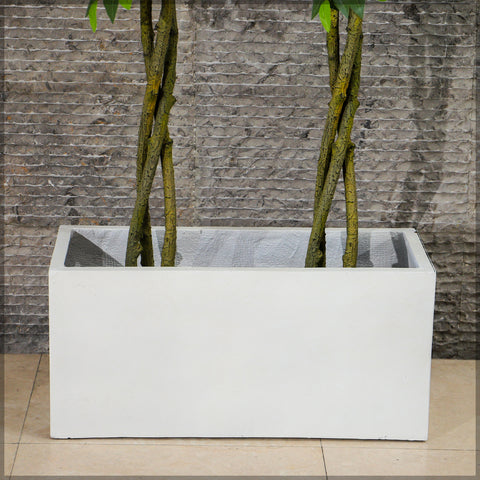 Elegant concrete planter box for patio