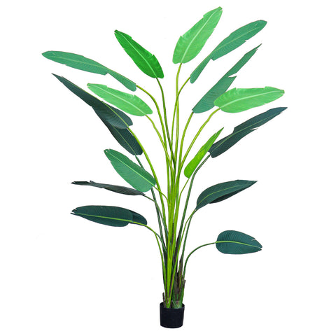 Lush green leaves of a realistic artificial banana plant for large spaces