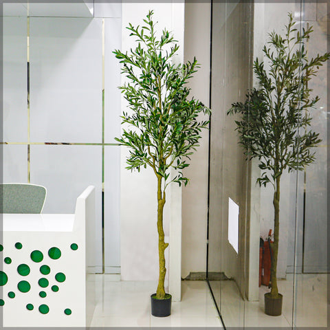 Faux potted olive tree for living room