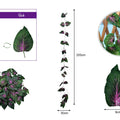 Faux purple ivy string leaves for DIY wall designs