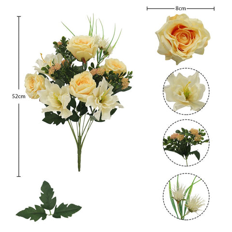 7 Heads Artificial Silk Kaffir Rose Flowers