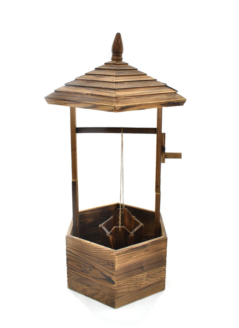 Wooden wishing well for enchanting garden décor