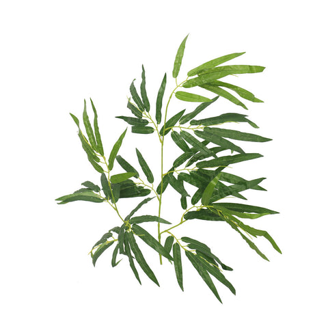 Green bamboo artificial leaves