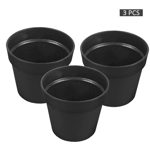  black plastic pots