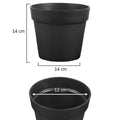 Sleek black plastic flower pots