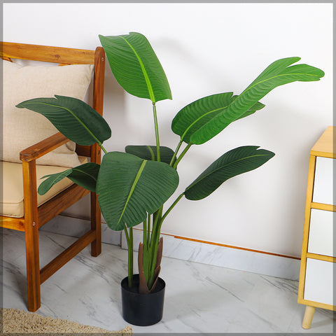 Artificial Banana Plant 90cm High adding tropical vibes to a modern living room