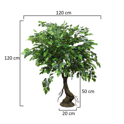 Potted artificial ficus tree for home decor