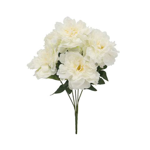 Artificial Silk Peony Flowers White