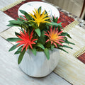 Decorative fake bromeliad guzmania for office