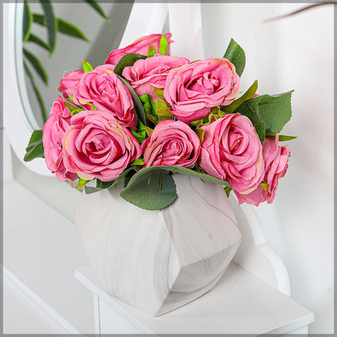 Buy 7 Heads Pink Artificial Silk Rose Flower