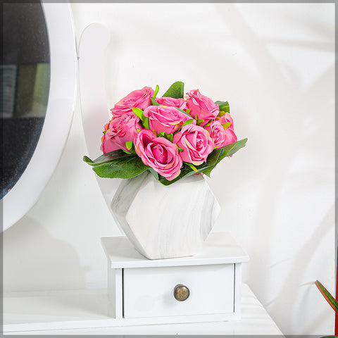 Buy 7 Heads Pink Artificial Silk Rose Flower