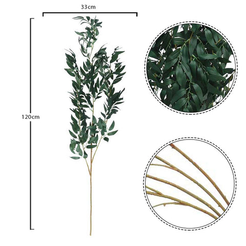 Faux green willow ruscus leaves garland for events