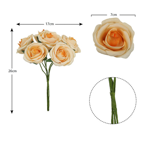 6 Heads Artificial Foam Rose Flower