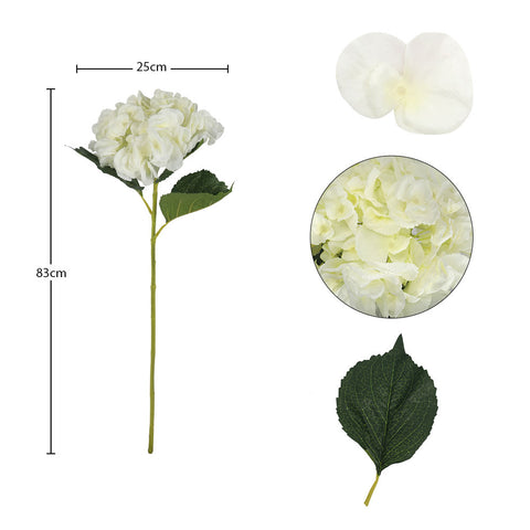 Silk Artificial Hydrangea Flowers White