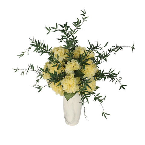 Silk Artificial Hydrangea Flowers Yellow