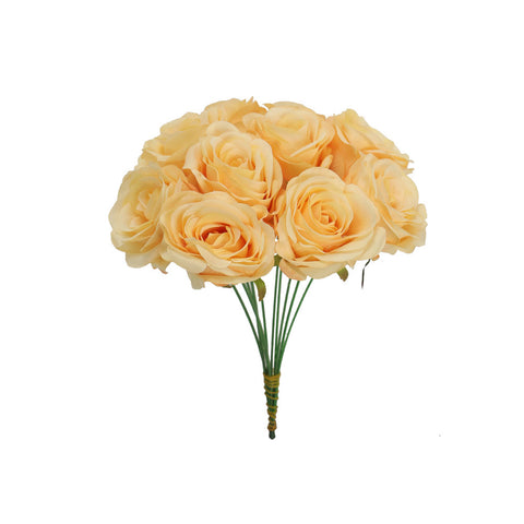 Artificial Silk Rose Flowers Champagne