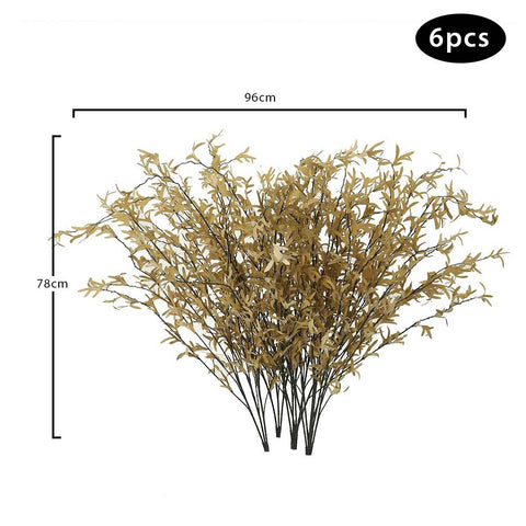 Artificial yellow twig leaves set for creating a cheerful atmosphere