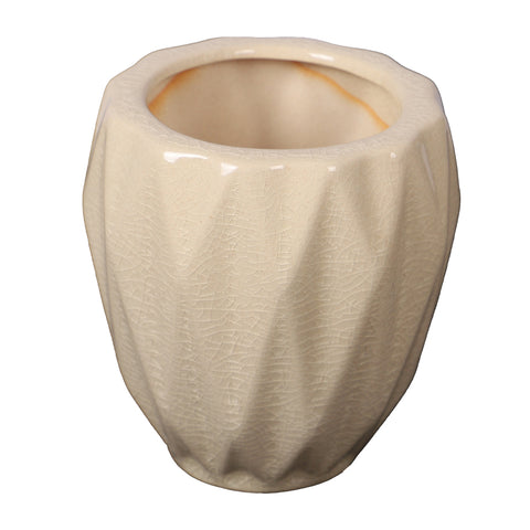 Cream ceramic table pot