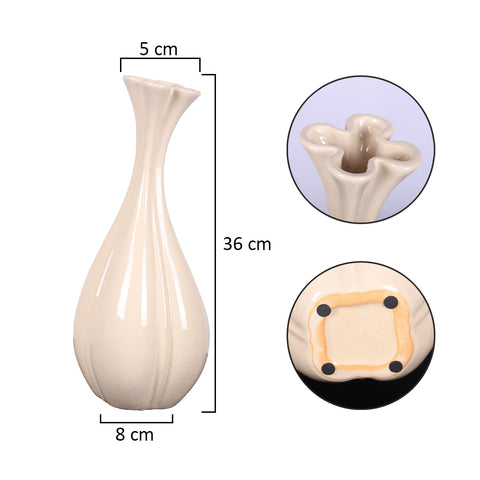 Contemporary cream ceramic vase